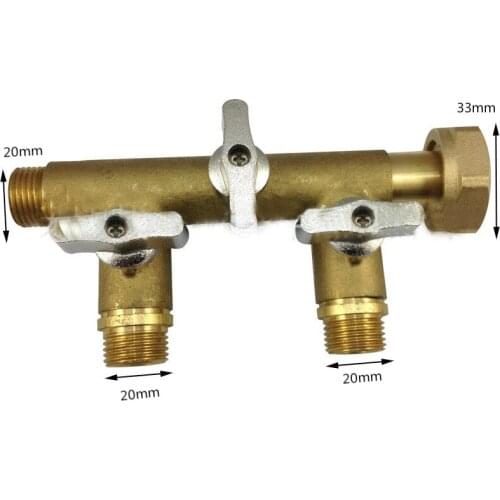 Solar Four-Way Valve DN15 Diverter Valve Brass Manifold Living Conection Solar Heating Water Distributor