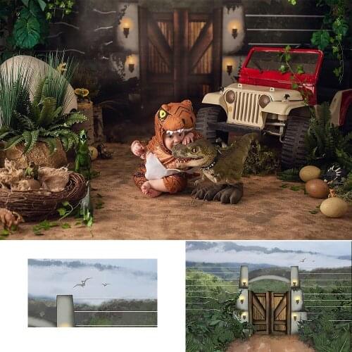 Kids Boy 1st Birthday Photography Backdrops Dianosour Forest Newborn Backdrop Dragon Monster Baby Artistic Portrait Background