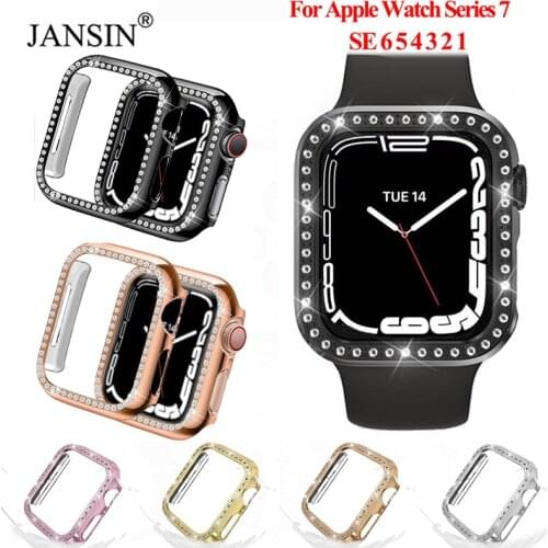 Diamond Bumper Protective Case For Apple Watch Cover 38MM 42MM 40MM 44MM Series 6 SE 5 4 3 2 1 Screen Protector Accessories