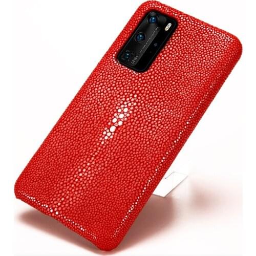 Genuine Pearl Gourami Leather Phone Case for Huawei P40 Pro P30 Lite Pro Mate 20 P20 P10 Cover For Honor 20 Pro 10 10i 8X Luxury