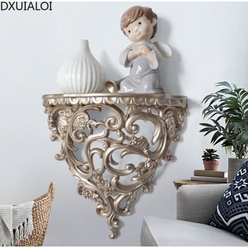 European-style creative three-dimensional wall-mounted ornaments resin crafts living room TV background wall wall-mounted rack