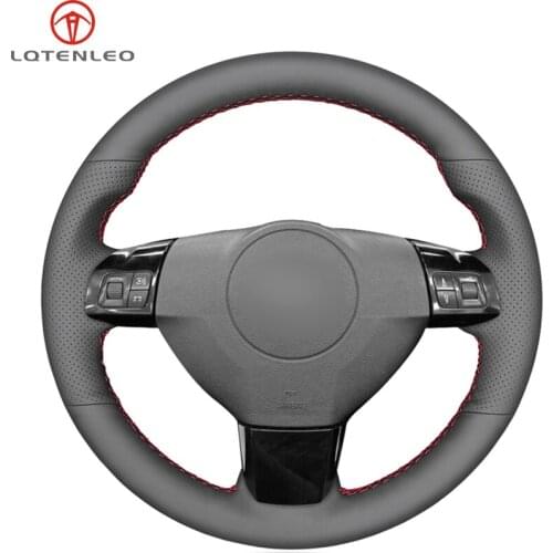 LQTENLEO Black Artificial Leather Steering Wheel Cover For Vauxhall Astra 2004-2009 Signum Vectra C 2005-2009 Zaflra B 2005-2014