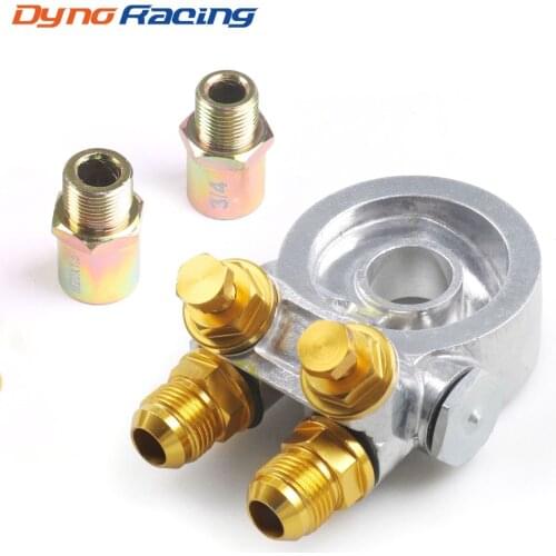 Oil Filter Cooler Sandwich Thread Plate Adapter for Honda Aluminum Oil Adapter With Connectors M20*1.5 and 3/4