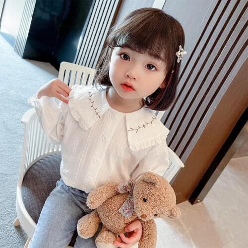 Girls fashion cotton shirts t-shirts spring autumn long sleeve shirts new childrens baby kids girls casual flowers tops P4 124