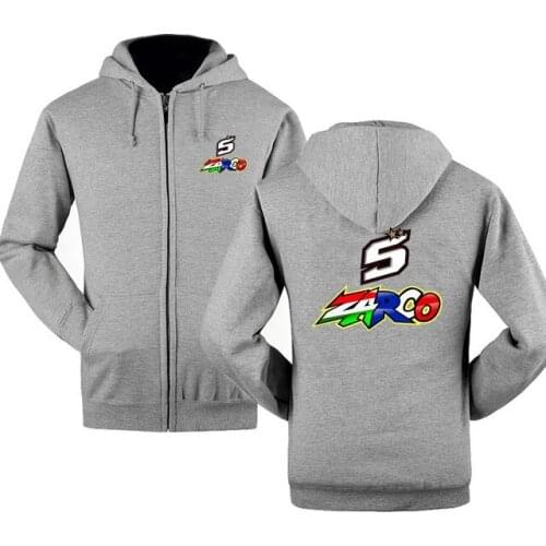 Mens Hoodies Sweatshirts Climbing Hiking Male Jackets JOHANN ZARCO No. 5 Fleece Warm Zipper Hooded Streetwear Motorcycle Clothes