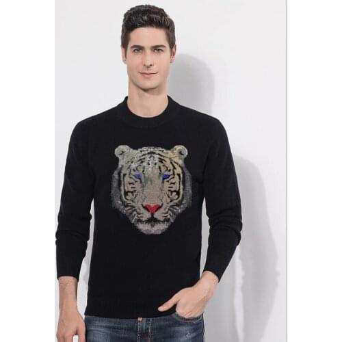 Sweaters Diamond stone men sweater mens thickening slim winter pullover sweater man clothing