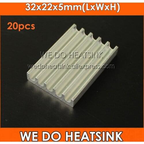 WE DO HEATSINK 20pcs 32x22x5mm DIY Extrusion Epoxy Attach On Heatsink Aluminium For CPU IC LED