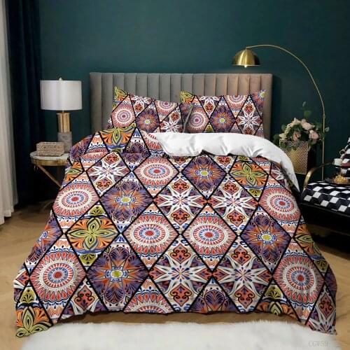 3D Print Fashion Bohemian Magic Mandala Beding Set Custom Pillowcase Duvet Cover Home Bedroom Decor Adult Queen King Single