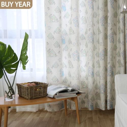 Nordic Curtains for Living Room Bedroom Cartoon Childrens Room Boy Bedroom Curtains Two-way Cartoon Star Pattern Curtains Cloth