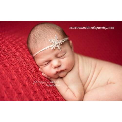 2017 New crystal snow flower headband children baby girls hairband headwear infant Baby girls hair accessory photography