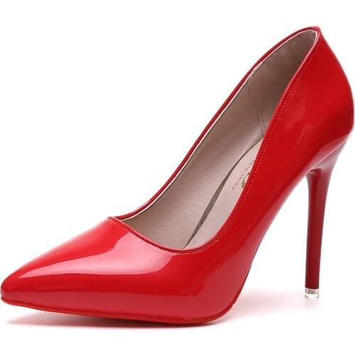 2021 New womens shoes spring and autumn European and American wind sharp shallow-mouthed high-heeled womens basic fashion