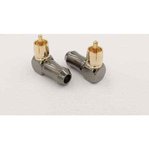 Gold plated Right Angle RCA Male Plug Audio Video Connector Soldering
