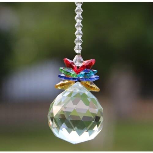 1PCS 20mm 30mm 40mm Clear Crystal Glass Chakra Suncatcher Ball Pendant Hanging Crystals Window Ornament