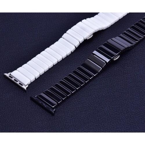 Hot Ceramic strap for Apple Watch band series 6 5 44mm 40mm metal Butterfly Buckle Band for iwatch 4 3 2 1 38 42mm bracelet