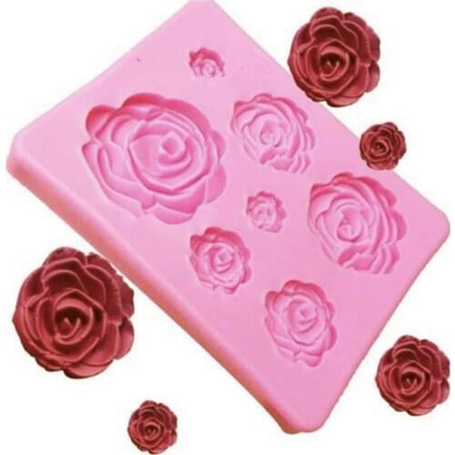 3D Rose Flower Shape Silicone Soap Mold Form Chocolate Cake Handmade Diy Fondant Making Decoration Soap Silicone Mold Cake P4E5