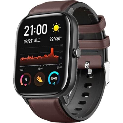 Silicone+leather Strap For Xiaomi Huami AMAZFIT bip S Lite GTS Smart Watch Bracelet Band For Amazfit GTR 42mm Correa Wristband