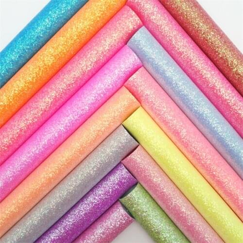 Glitterwishcome 21X29CM A4 Size Neon Fine Glitter Leather Fabric Vinyl Sheets with Soft Backing GM3051B