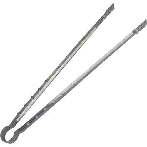 Roasted lengthen stainless steel clip BBQ grill food clip lifter carbon folder tongs