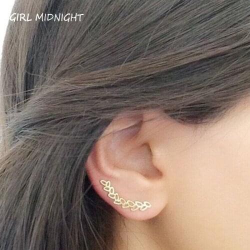 100% 925 Sterling Silver Plant Trendy Leaf Shape Earrings For Women Cuff Ear Clip Earing Fashion Jewelry Jewelry Accessories2021