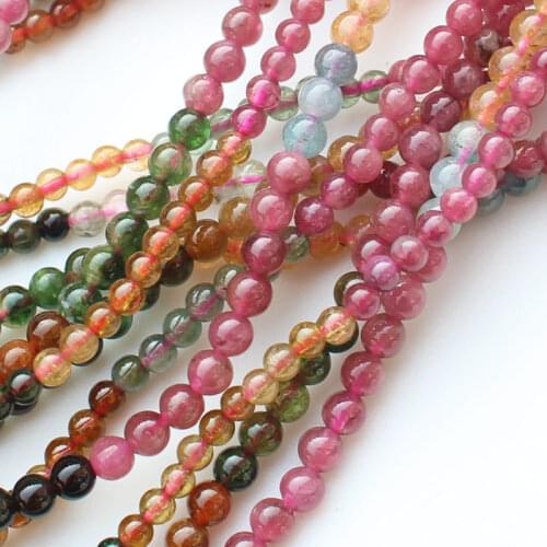 100% Natural Multi-Color Tourmaline 3/3.5mm,4 Layers Bracelet , 28inch Bracelet ,necklace