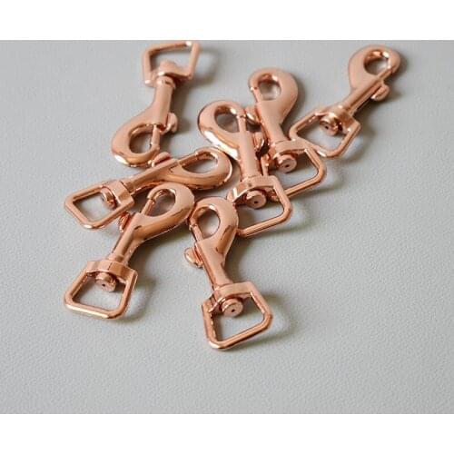 100Pcs/Lot Rose Gold 15mm Metal hook buckle for dog leash handbag luggage strap hardware environmental Swivel Clasp high quality