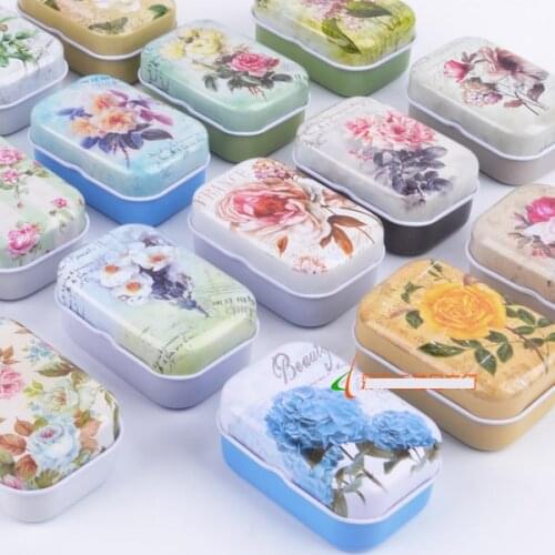 12Pcs/Lot 5.5*3.8*2.4cm Lovely Gifts Tin Box Style Flower Candy Box Receive Box Store Content Box N1021