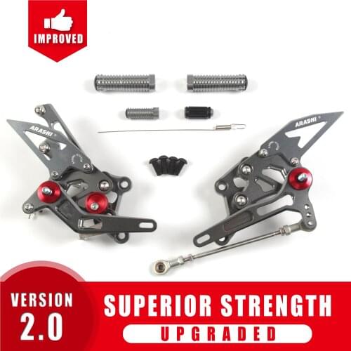 Arashi Rider CNC Adjustable Footrest For YAMAHA R3 R25 YZF R3 R25 2015-2018 Foot Pegs Rear Sets 2016 2017 Rearsets Aluminum
