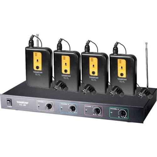 Takstar TC-4R VHF Wireless Microphone system 4 Body-pack mic for Broadcasting, program hosting, outdoor activities