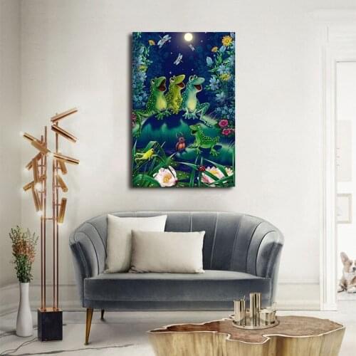 DIY colorings pictures by numbers with frogs picture drawing painting by numbers framed Home