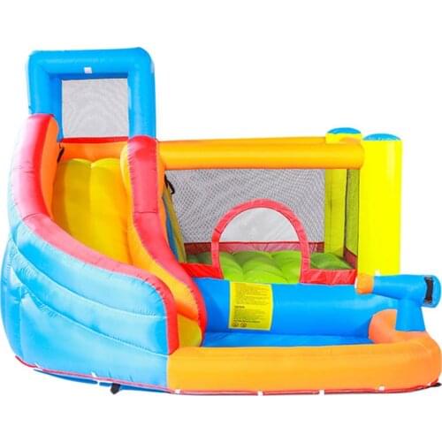 Doctor Dolphin Inflatable Castle Bouncer House Water Slide for Kids Indoor Party Game Water Pool
