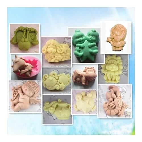 Handmade soap silica gel mould candle soap mould silicone mold for DIY Zodiac 12pcs/set