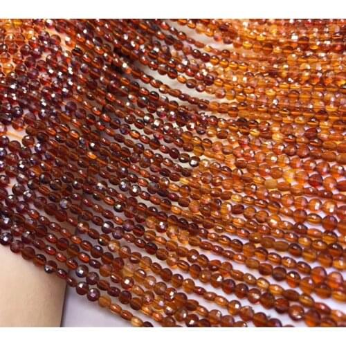 Garnet coin faceted 3*4mm red/purple/orange color14" for DIY jewelry making loose beads FPPJ wholesale beads nature gemstone