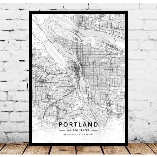 Portland OR Oregon USA United States of America Map Poster