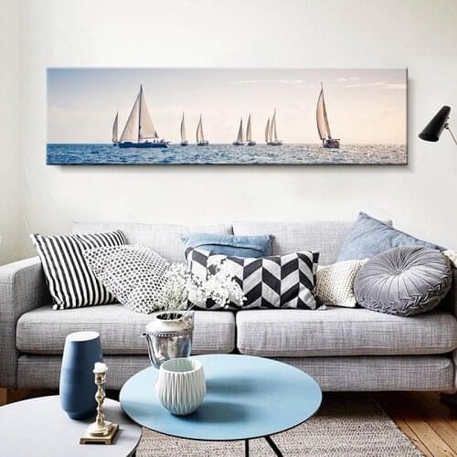 HD Print Painting Nordic Poster Home Decoration On Canvas Sailing Boat Sea Ocean Landscape Modern Style Wall Artwork Picture