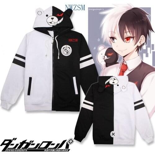 Danganronpa Monokuma Cosplay Costume Unisex Hoodie Sweatshirt T-shirt Hooded Jacket Daily Casual Coat Game Anime Peripheral