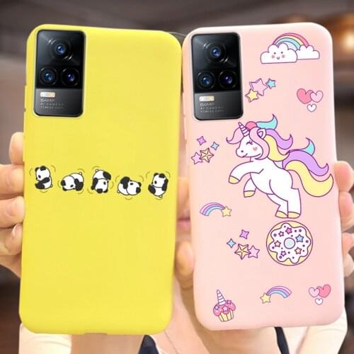 Cute Cartoon Cover For Vivo V21e Case V2061 Soft Silicone Phone Cases 2021 New Fashion Protection Shell For Vivo V21e V 21e Case