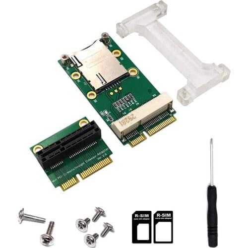 Mini PCI-E Adapter with SIM Card Slot(Vertical Installation) for 3G/4G,WWAN LTE,GPS Card