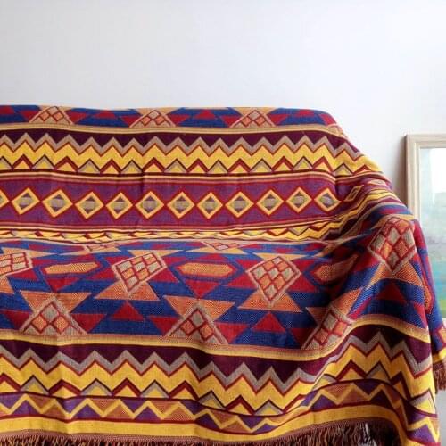 Multifunction Kilim Blanket Tassel Carpet For Sofa Living Room Bedroom Turkish Pattern Bedspread Dust Cover Table Cloth Tapestry