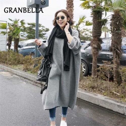 Long-winded Student Fashion Women Sweater Solid Color Grey Classic sweter mujer Loose Female Fashion Hot Pullover