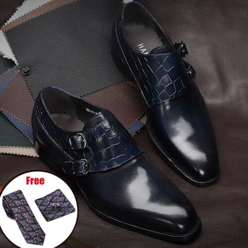 Men leather shoes business dress suit shoes men brand Bullock genuine leather black slipon wedding mens shoes Phenkang 2020