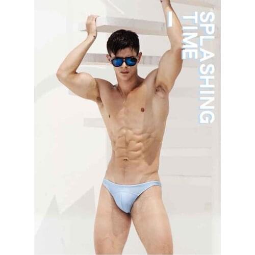 Mens Swimsuit solid Swim Suit Briefs Sexy Bathing Suit Triangle Low Waist Swimming Shorts Fashion Beachwear Men Bikini Boxers