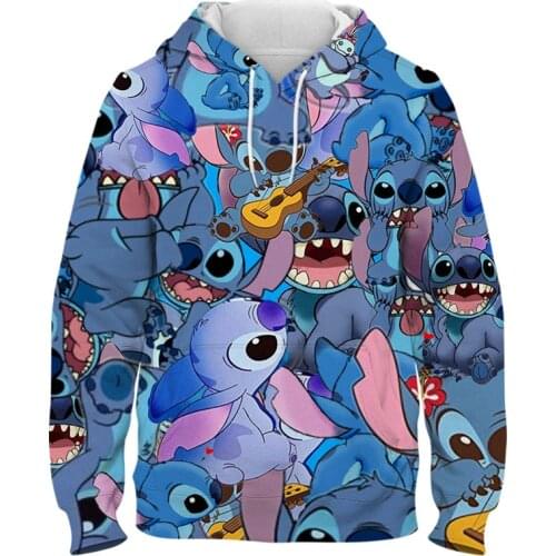 New 3D Printed Sweatshirts Men Women Children Fashion Casual Lilo Stitch Hoodies Pullover Long Sleeve Streetwear Boy Girl Coat