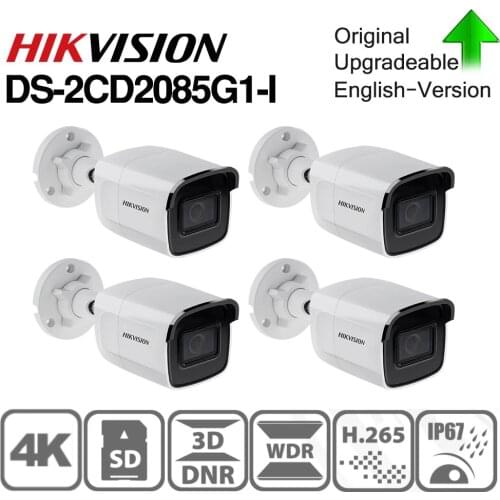 Hikvision Original DS-2CD2085G1-I 8 MP IR Bullet Network Camera Darkfighter IR 30M, up to 128 GB IP67, IK10 Poe Camera 4pcs/lot