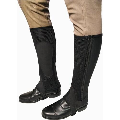 Horse Riding Half Chaps Breathable Mesh Fabric Chaps Body Protector Equestrian Equipment Chaps Saddle Halter For Men Women Kids