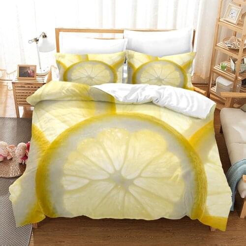 Summer Flowers and Fruits Printed Bedding Fresh Rural Style Girl Bed Sheet Cover Fine Fiber Down Quilt Cover Pillowcase 2/3
