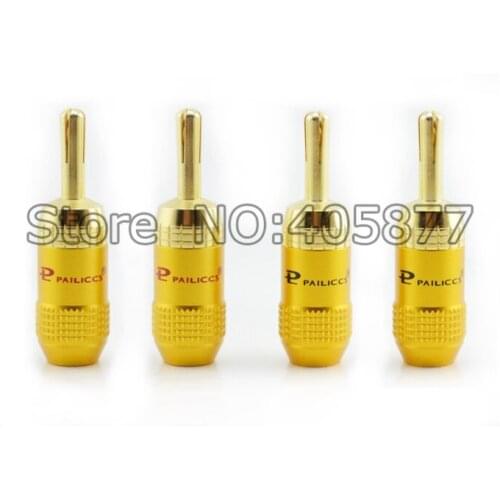 Gold plated banana plug Audio Jack connector 12pcs