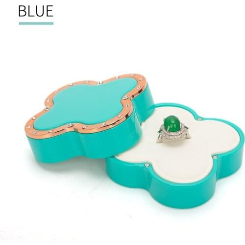 Blue Led Wedding Ring Jewelry Display Storage Box Women Earring Pendent Bracelet Showcase Jewellery Holder Lover Birthday Gifts