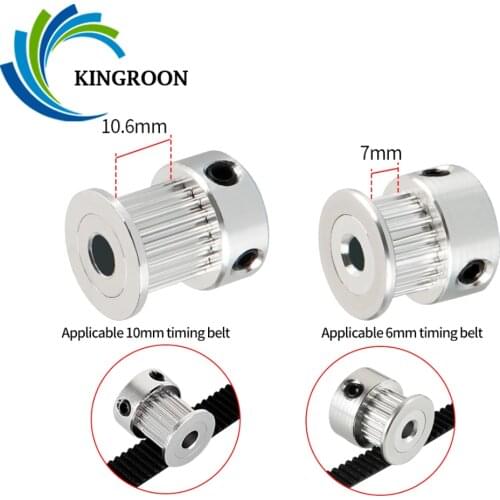 GT2 Timing Pulley 16 20 30 60 Tooth 2GT Synchronous Wheels Gear Bore 5 6.35 8mm Belt Width 6mm 3D Printer Parts for Ender CR10