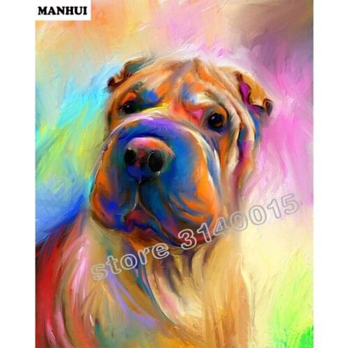 Rhinestone painting crystal Home Decor DIY Diamond painting Oil painting dog 3D cross stitch pattern diamond embroidery BFC079