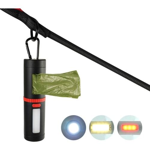 Pet supplies explosion-proof flashlight multifunctional pet garbage bag dispenser